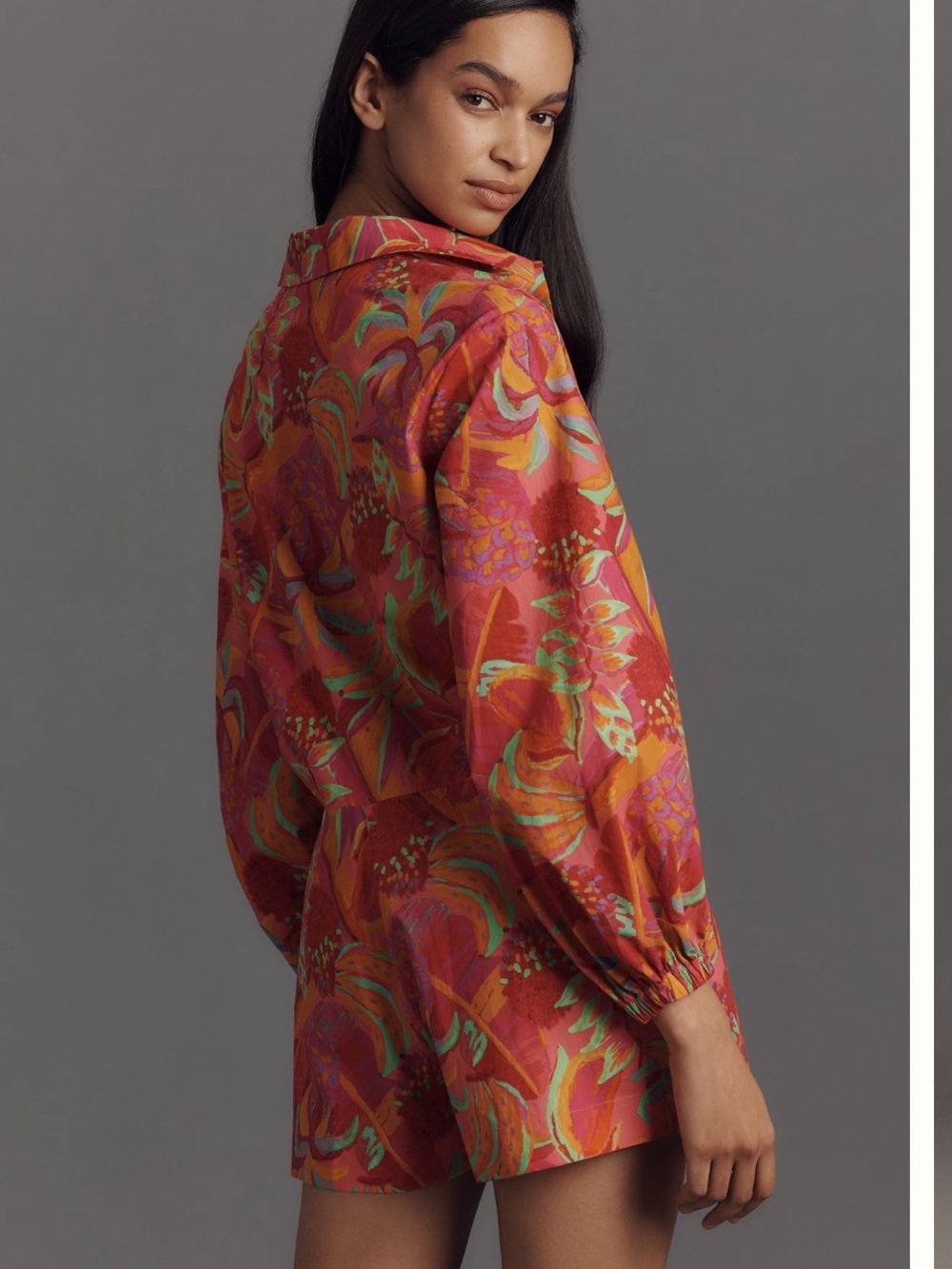 Farm Rio × Anthropologie Long-Sleeve Printed
Collared Romper Size L - Picture 5 of 13
